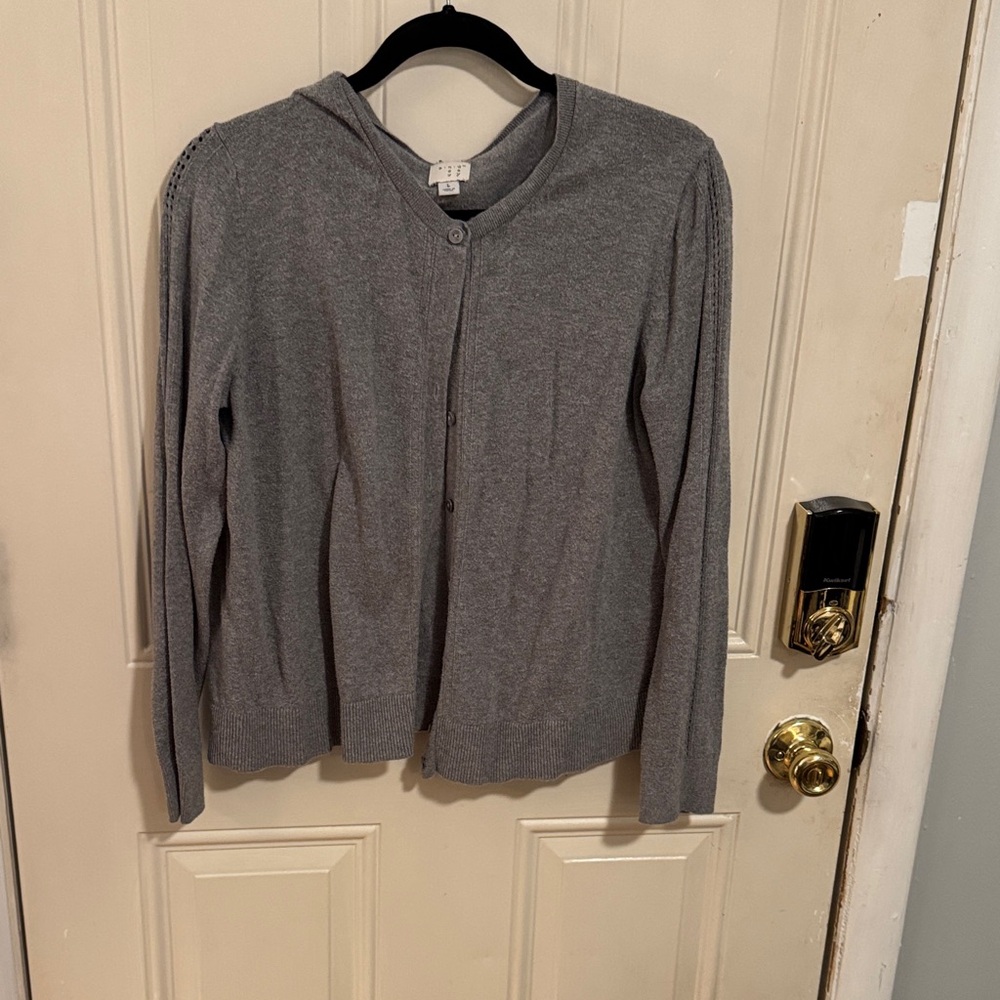 a new day Light Gray Button-Up Cardigan